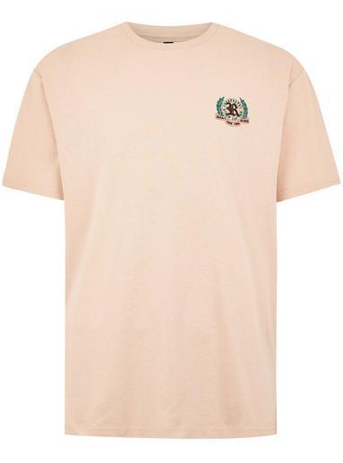 Topman Mens Orange Embroidered Oversized T-shirt