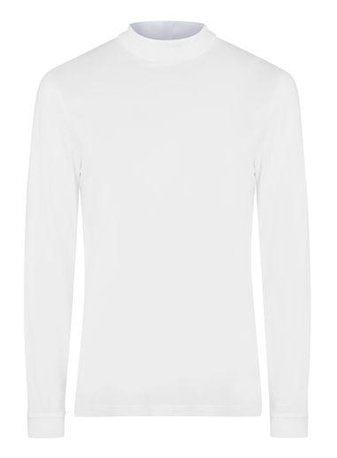 Topman Mens White Mini Roll Neck Long Sleeve T-shirt