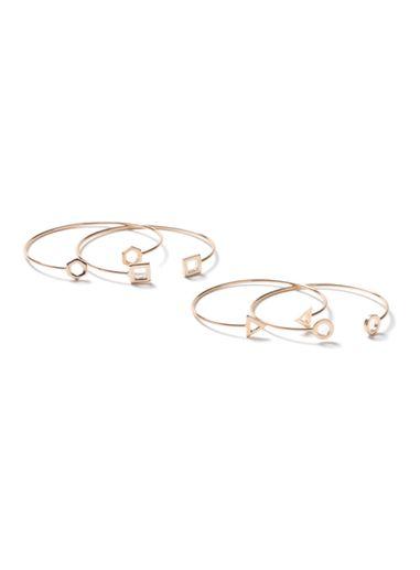 Topman Mens Gold Look Assorted Shape Cuff Bracelet 4 Pack*