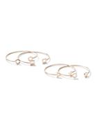 Topman Mens Gold Look Assorted Shape Cuff Bracelet 4 Pack*