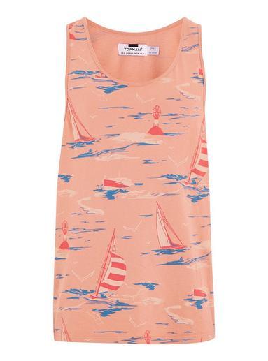 Topman Mens Red Mast Vest Top