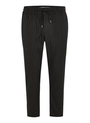 Topman Mens Black Pinstripe Side Taping Joggers