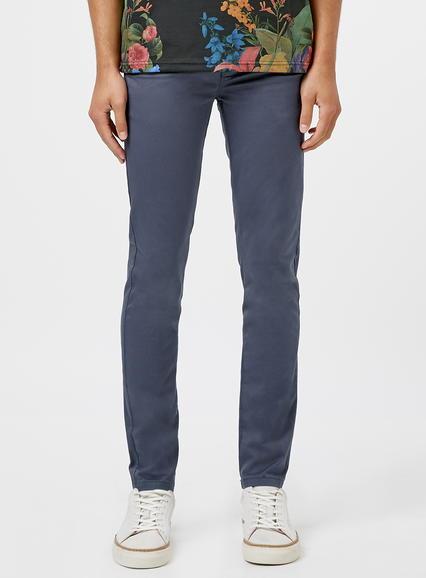 Topman Mens Graphite Blue Stretch Skinny Chinos