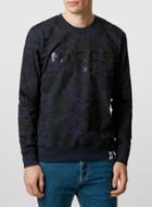 Topman Mens Blue Nicce Navy Print Sweatshirt