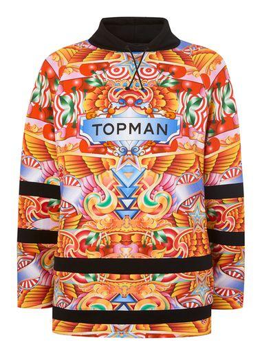 Topman Mens Topman Design Multicolored Digital Oversized Hoodie