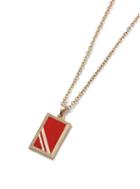Topman Mens Gold Red Dog Tag Necklace*