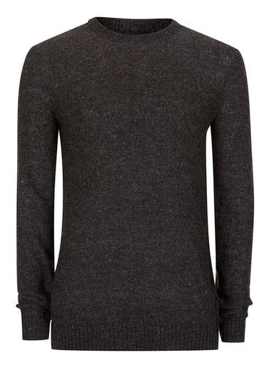 Topman Mens Selected Homme Dark Grey Sweater