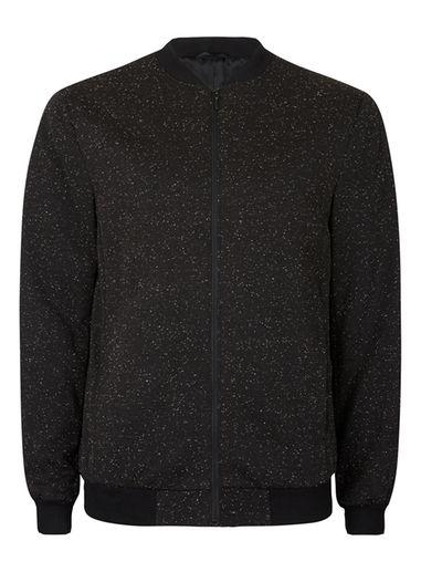 Topman Mens Black Speckled Jersey Bomber Jacket