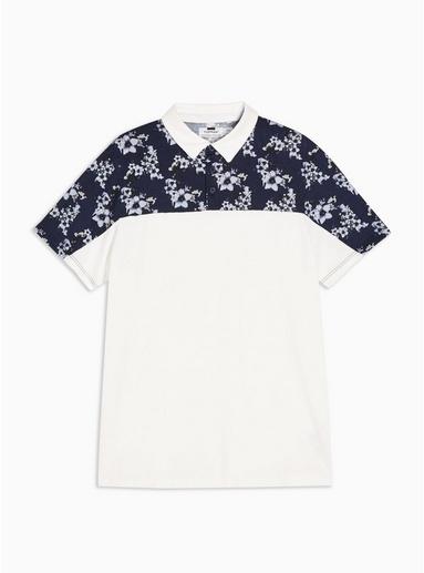 Topman Mens Navy Floral Polo