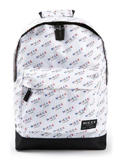 Topman Mens Black Nicce White Backpack