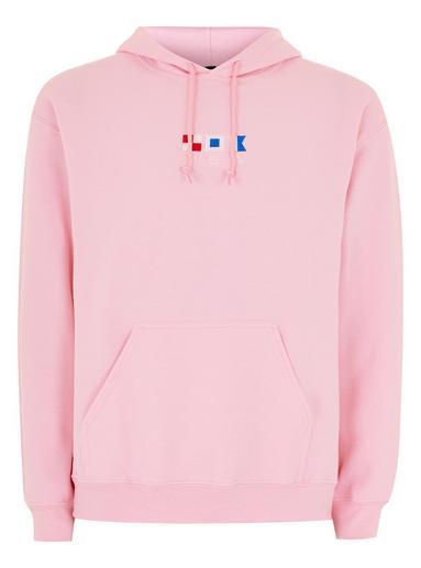 Topman Mens Pink Usa Embroidered Hoodie