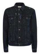 Topman Mens Blue Indigo Back Patch Denim Jacket