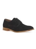 Topman Mens Black Spin Faux Suede Derby Shoes
