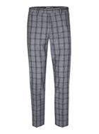 Topman Mens Mid Grey Grey And Blue Check Skinny Fit Suit Pants