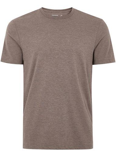 Topman Mens Brown Marl Jersey T-shirt