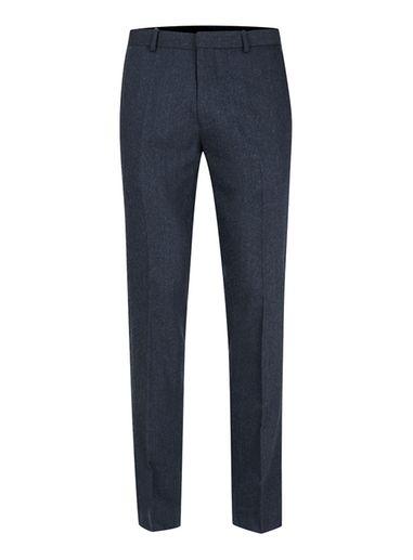 Topman Mens Blue Wool Rich Skinny Fit Suit Pants