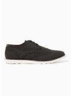 Topman Mens Black Faux Suede Magic Brogues