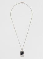 Topman Mens Black Inlay Square Pendant Necklace*