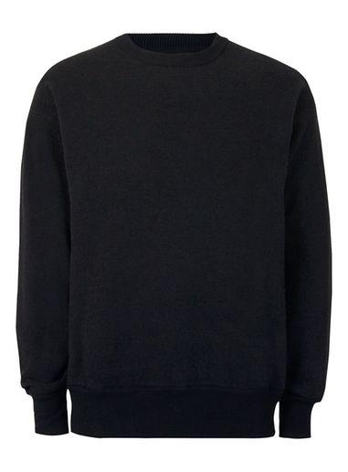 Topman Mens Black Fleece Sweater