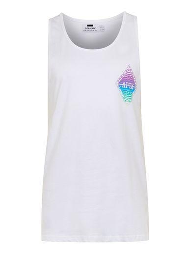 Topman Mens White Apex Print Vest