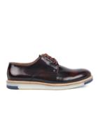 Topman Mens Red Union Burgundy Derby Shoes