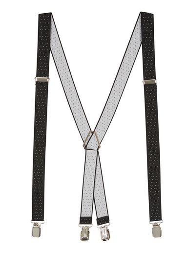 Topman Mens Black Pindot Suspenders