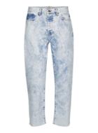 Topman Mens Blue Bleach Wash Original Fit Jeans