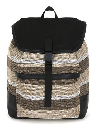 Topman Mens Multi Stripe Canvas Backpack