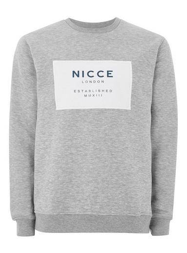 Nicce Mens Grey Nicce Gray 'est' Sweatshirt