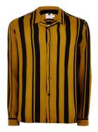 Topman Mens Yellow Stripe Long Sleeve Shirt