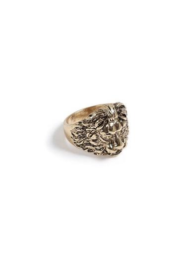 Topman Mens Metallic Gold Lion Ring*