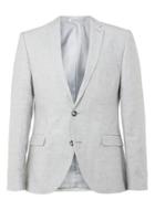 Topman Mens Selected Homme Linen Mix Grey Blazer