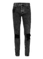 Topman Mens Bleach Wash Black Extreme Ripped Stretch Skinny Jeans