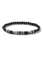 Topman Mens Black And Grey Beaded Shell Bracelet*