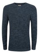 Topman Mens Selected Homme Blue Waffle Textured Sweater