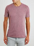 Topman Mens Red Muscle Fit Ribbed T-shirt