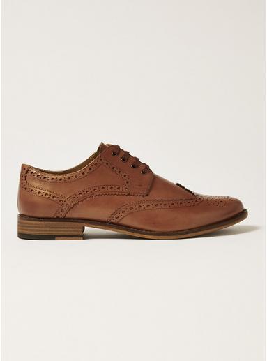 Topman Mens Brown Tan Leather Hale Brogues