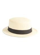 Topman Mens Brown Straw Boater Hat