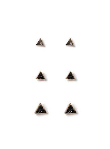 Topman Mens Black Triangle Earrings*