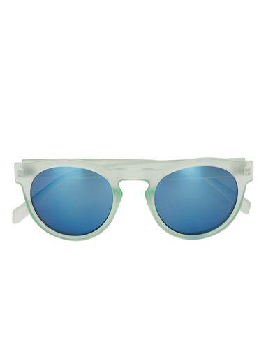 Topman Mens Blue Turquoise Round Sunglasses
