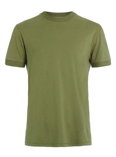 Topman Mens Green Ltd Khaki Rib T-shirt