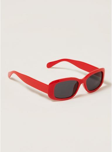 Topman Mens Red 90's Square Sunglasses