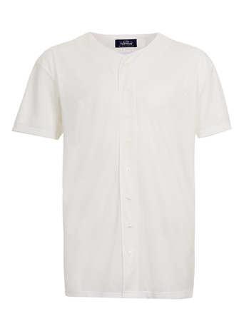 Topman White Baseball Mesh T-shirt