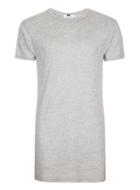Topman Mens Mid Grey Gray Marl Longline T-shirt