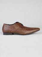 Topman Mens Brown Tan Perforated Derby Shoes