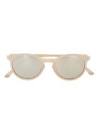 Topman Mens Cream White Mirrored Round Sunglasses