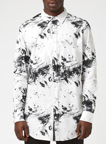 Topman Mens White N1sq Marble Print Shirt*