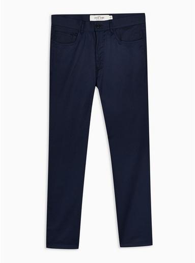 Topman Mens Navy Cotton Dobby Trousers