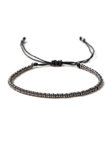 Topman Mens Grey Gunmetal Bead Bracelet*