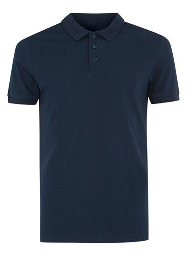 Topman Mens Navy Muscle Fit Polo Shirt
